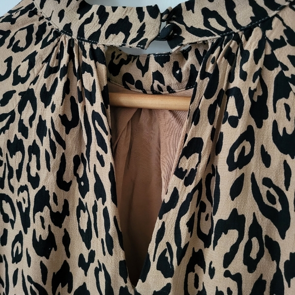 Anthropologie McKenzie Mock Neck  Leopard Print Tunic Dress Size Small - Picture 6 of 12
